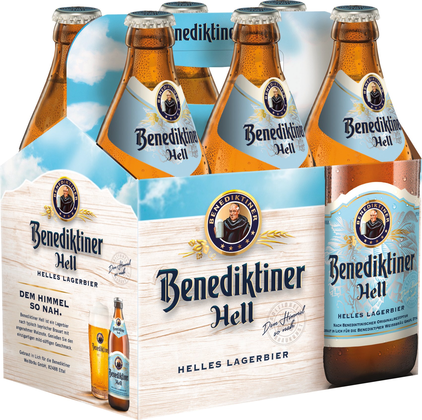 Benediktiner Hell 6er Pack 6 x 0,33 l Glas Mehrweg