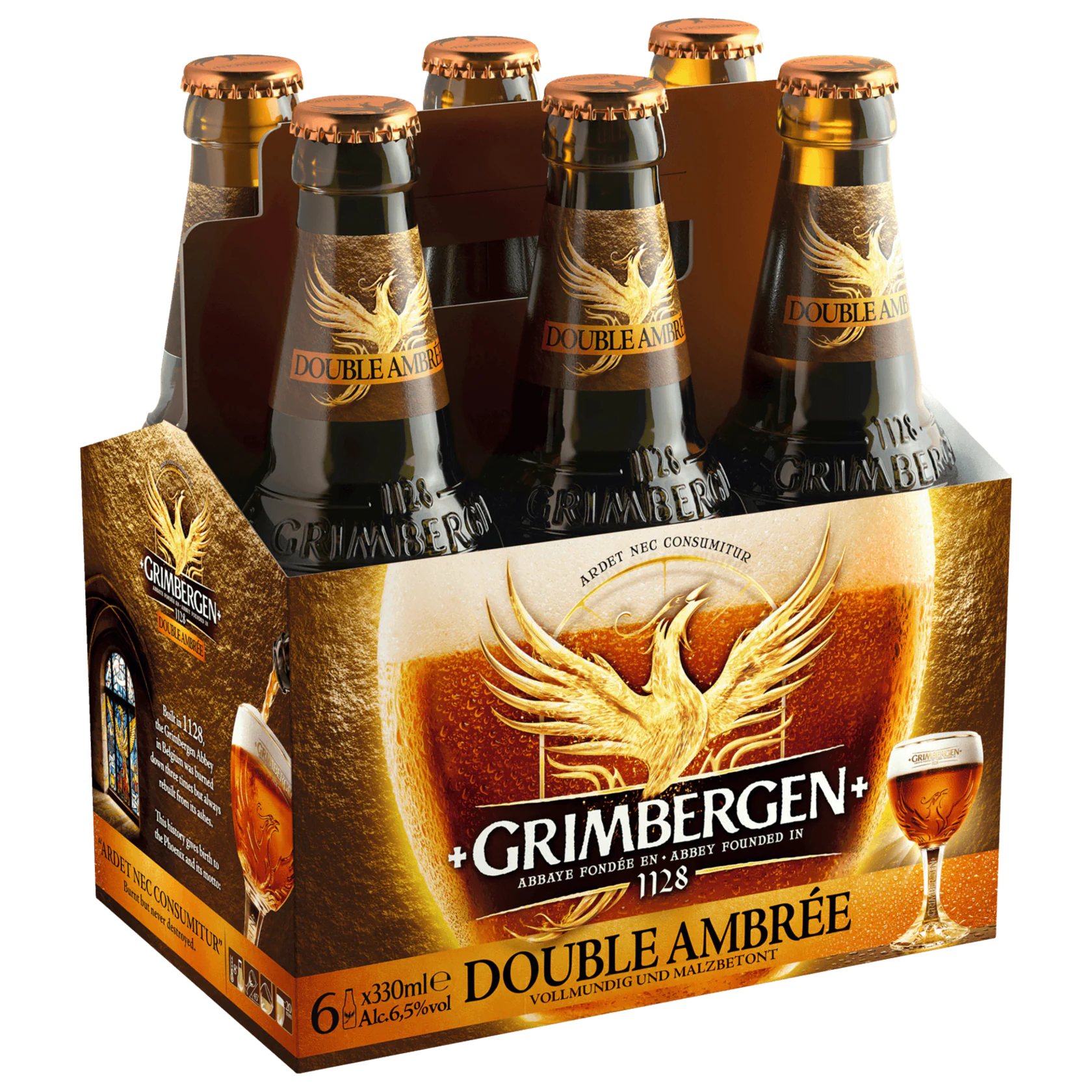 Grimbergen Double Ambrée 6er Pack 6 x 0,33 l Glas Mehrweg