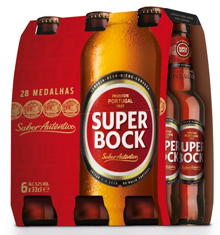 Super Bock 6er Pack 6 x 0,33 l Glas Mehrweg