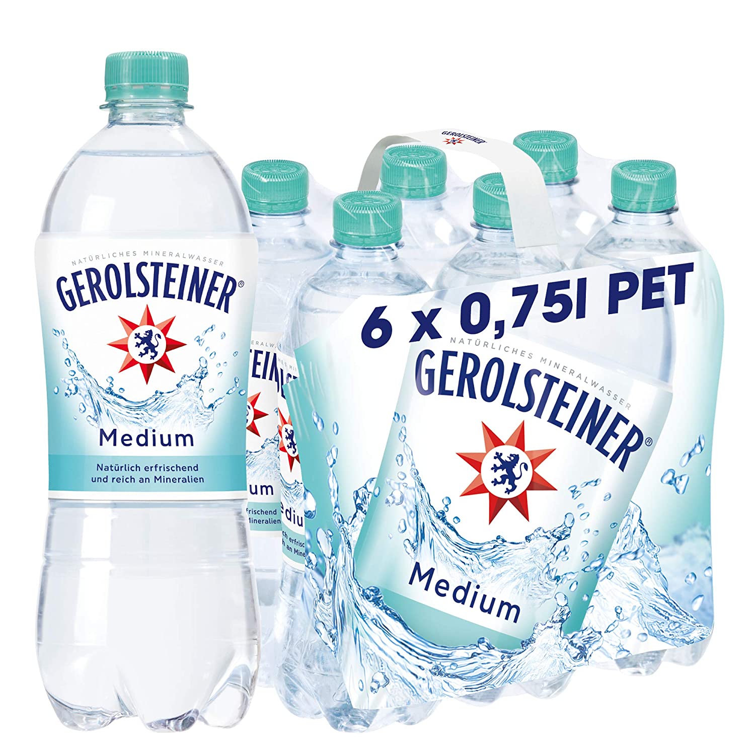 Gerolsteiner  Mineralwasser Medium 6 x 0,75 l PET Einweg