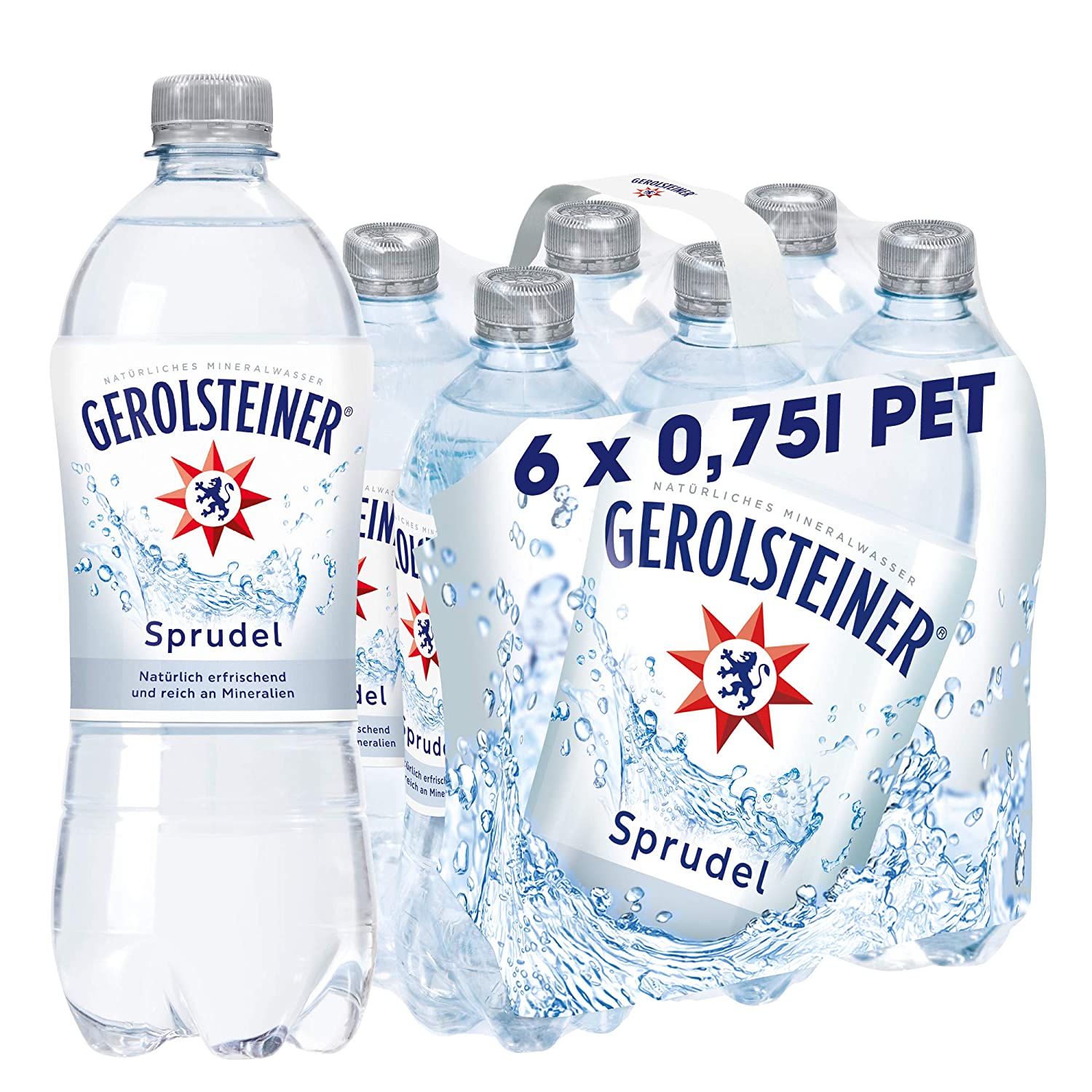 Gerolsteiner  Mineralwasser Sprudel 6 x 0,75 l PET Einweg