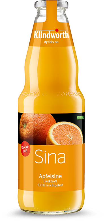 Klindworth Sina Apfelsine Flasche 1 x 1 l Glas Mehrweg 