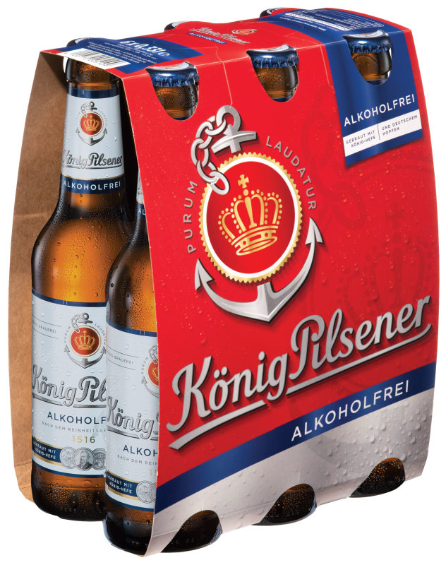 König Pilsener alkoholfrei 6 x 0,33 l (Glas) MEHRWEG Pack zzgl. 0,48 € Pfand